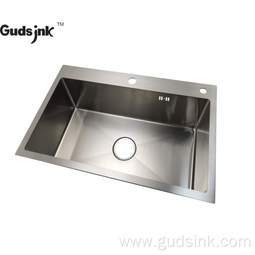 Single bowl stainless steel handmade kitchen sink